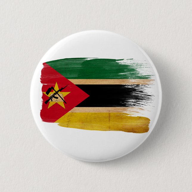 Badge Rond 5 Cm Drapeau de la Mozambique (Devant)