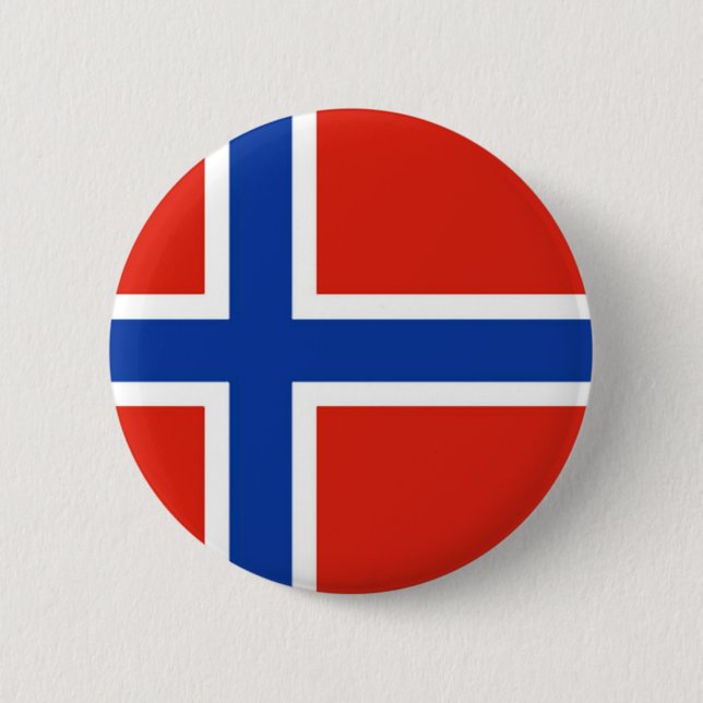 Badge Rond 5 Cm Drapeau de la Norvège (Devant)