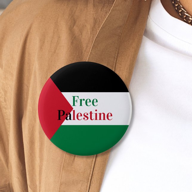 Badge Rond 5 Cm Drapeau de la Palestine libre (Créateur téléchargé)