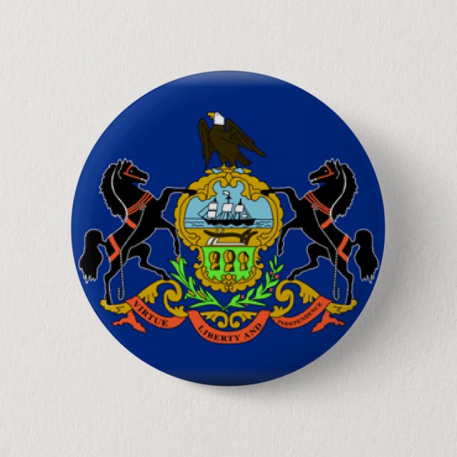Badge Rond 5 Cm Drapeau de la Pennsylvanie (Devant)
