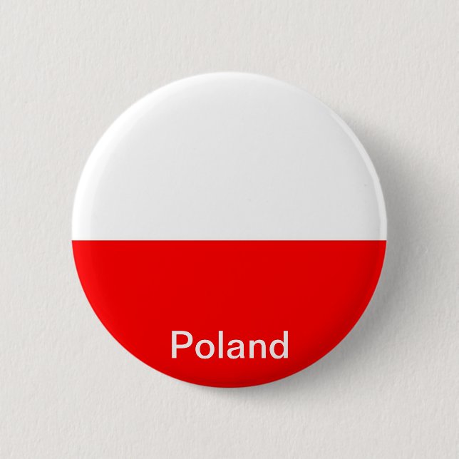 Badge Rond 5 Cm Drapeau de la Pologne (Devant)