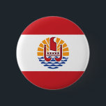 Badge Rond 5 Cm Drapeau de la Polynésie française<br><div class="desc">Drapeau patriotique de la Polynésie française.</div>