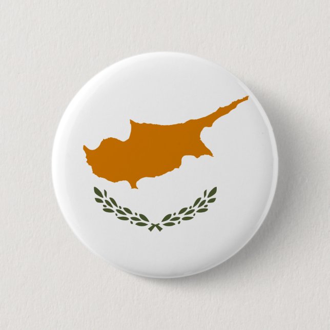 Badge Rond 5 Cm Drapeau de la république de Chypre (Devant)