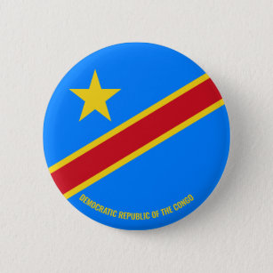 Pin Button Badge Ø25mm 1" Drapeau Flag République démocratique du Congo Afrique 