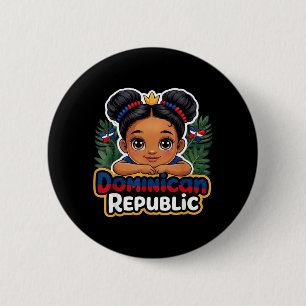 Badge Rond 5 Cm Drapeau de la République dominicaine RD Republica