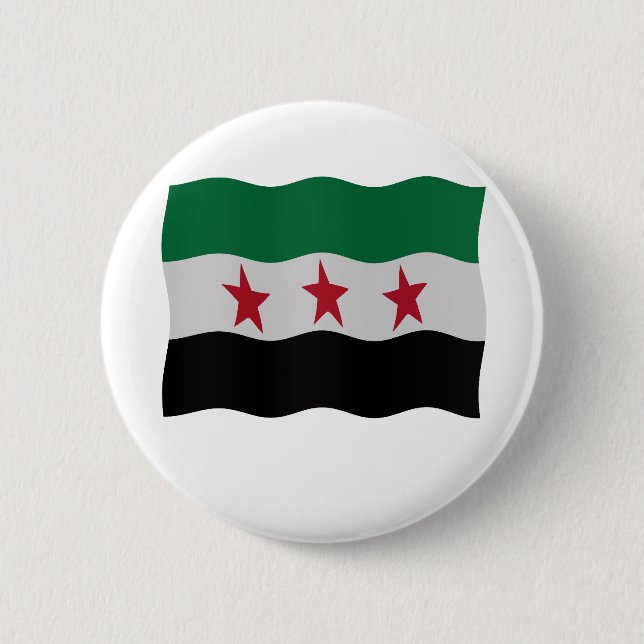Badge Rond 5 Cm Drapeau de la République syrienne 1932-59 1961-63 (Devant)