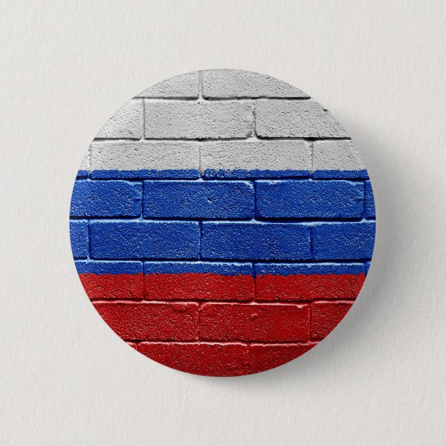 Badge Rond 5 Cm Drapeau de la Russie (Devant)