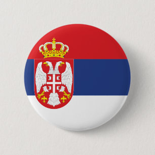 Badge Rond 5 Cm Drapeau de la Serbie