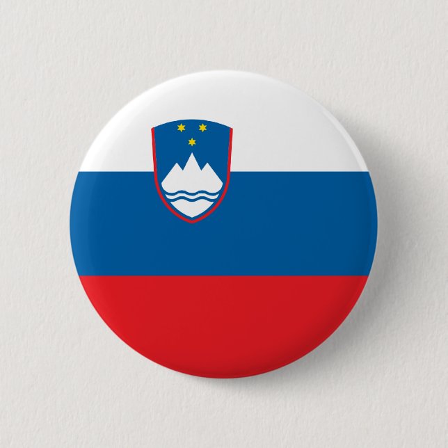Badge Rond 5 Cm Drapeau de la Slovénie (Devant)