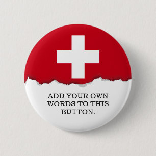 Badge Rond 5 Cm Drapeau de la Suisse