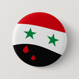 Badge Rond 5 Cm Drapeau de la Syrie ondulant avec les larmes