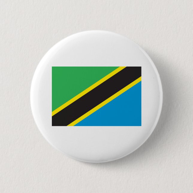 Badge Rond 5 Cm Drapeau de la Tanzanie (Devant)