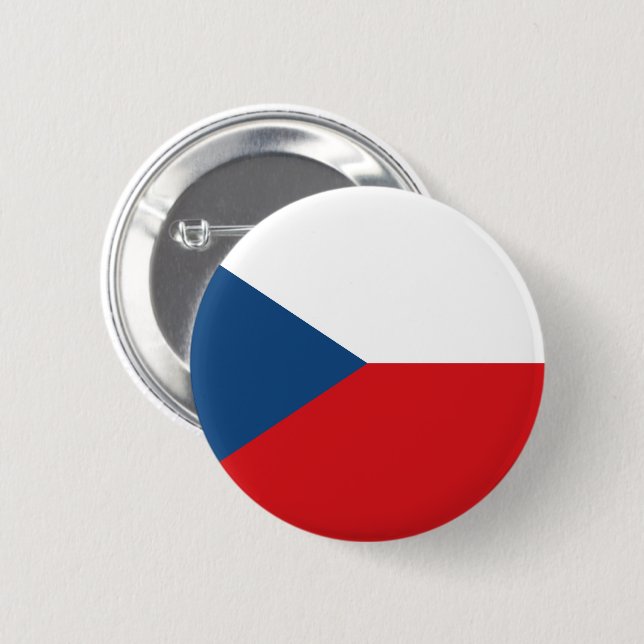 Badge Rond 5 Cm Drapeau de la Tchéquie (Devant & derrière)