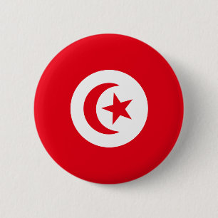 Badge Rond 5 Cm Drapeau de la Tunisie