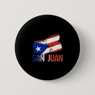 Badge Rond 5 Cm Drapeau de la ville de San Juan Porto Rico Vintage