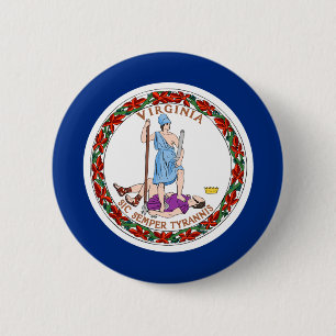 Badge Rond 5 Cm Drapeau de la Virginie