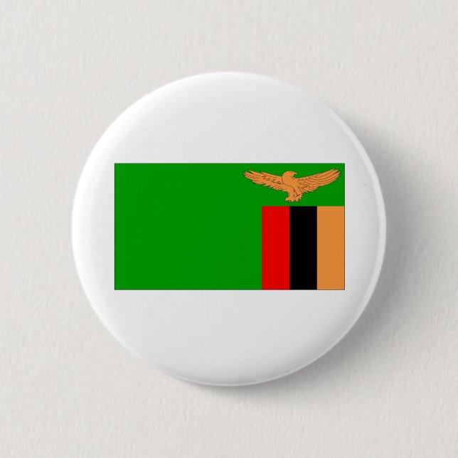 Badge Rond 5 Cm Drapeau de la Zambie (Devant)