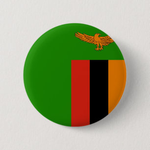 Badge Rond 5 Cm Drapeau de la Zambie sur le Pin/insigne de bouton