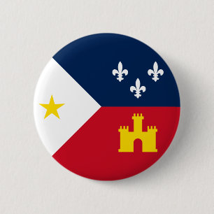 Badge Rond 5 Cm Drapeau de l'Acadiana, Louisiane