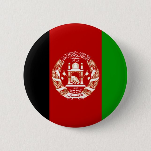Badge Rond 5 Cm Drapeau de l'Afghanistan (Devant)