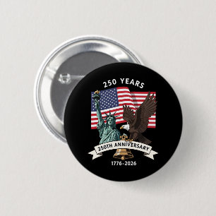 Badge Rond 5 Cm Drapeau de l'aigle de la statue de la liberté pour