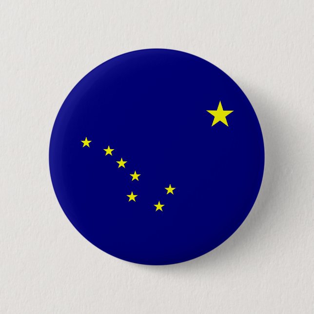 Badge Rond 5 Cm Drapeau de l'Alaska (Devant)