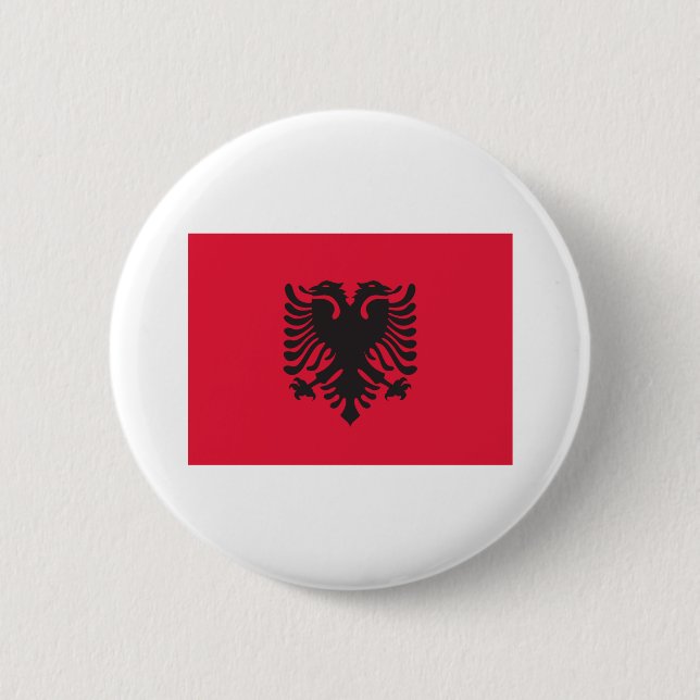 Badge Rond 5 Cm Drapeau de l'Albanie (Devant)