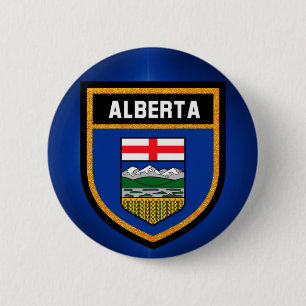Badge Rond 5 Cm Drapeau de l'Alberta