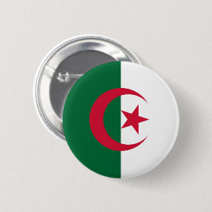 Badge Rond 5 Cm Drapeau de l'Algérie