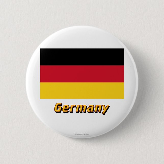 Badge Rond 5 Cm Drapeau de l'Allemagne avec le nom (Devant)