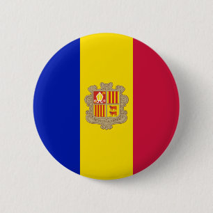 Badge Rond 5 Cm Drapeau de l'Andorre