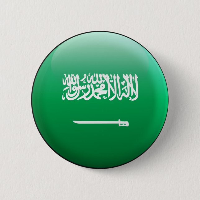 Badge Rond 5 Cm Drapeau de l'Arabie Saoudite (Devant)