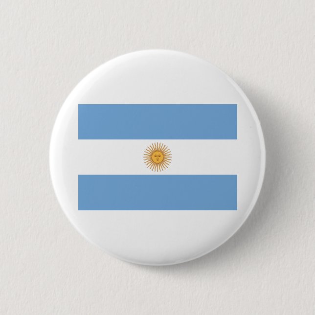 Badge Rond 5 Cm Drapeau De L'Argentine (Devant)