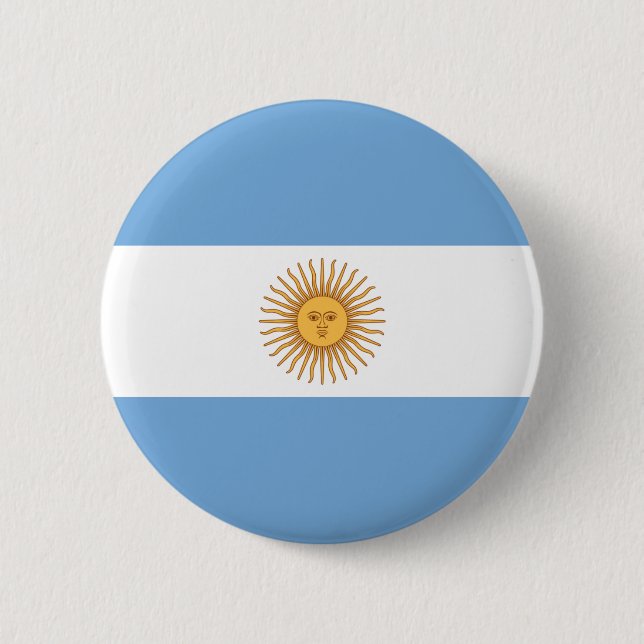 Badge Rond 5 Cm Drapeau de l'Argentine (Devant)