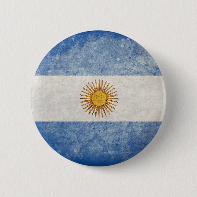 Badge Rond 5 Cm Drapeau de l'Argentine (Devant)