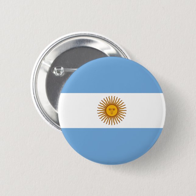 Badge Rond 5 Cm Drapeau de l'Argentine (Devant & derrière)