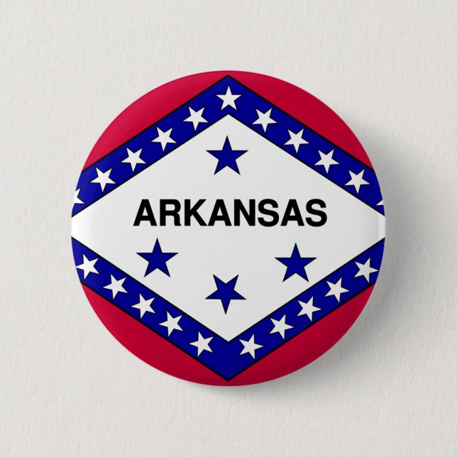 Badge Rond 5 Cm Drapeau de l'Arkansas (Devant)