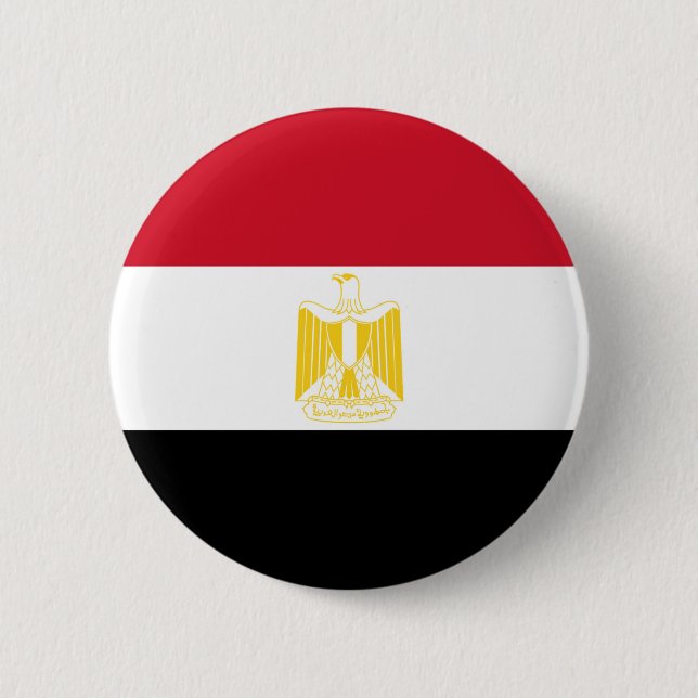Badge Rond 5 Cm Drapeau de l'Égypte (Devant)