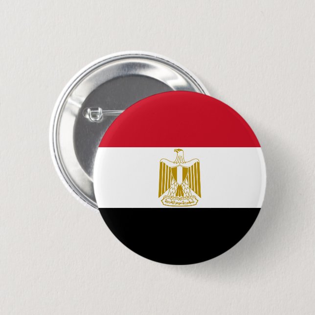 Badge Rond 5 Cm Drapeau de l'Égypte (Devant & derrière)