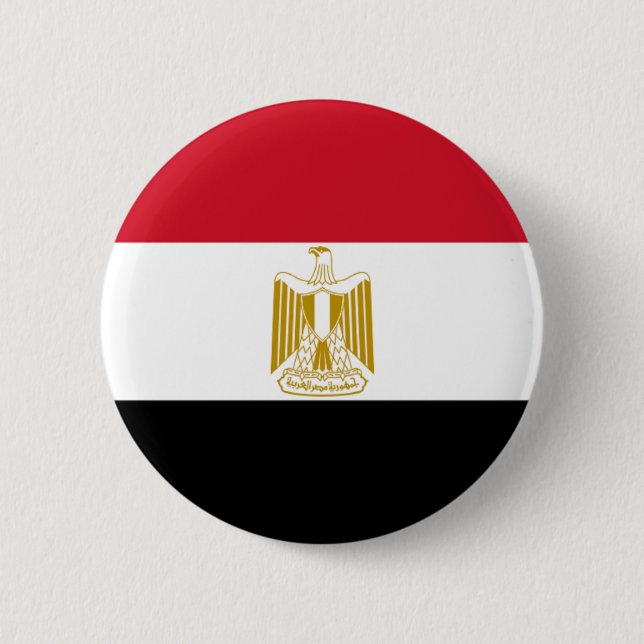 Badge Rond 5 Cm Drapeau de l'Égypte (Devant)