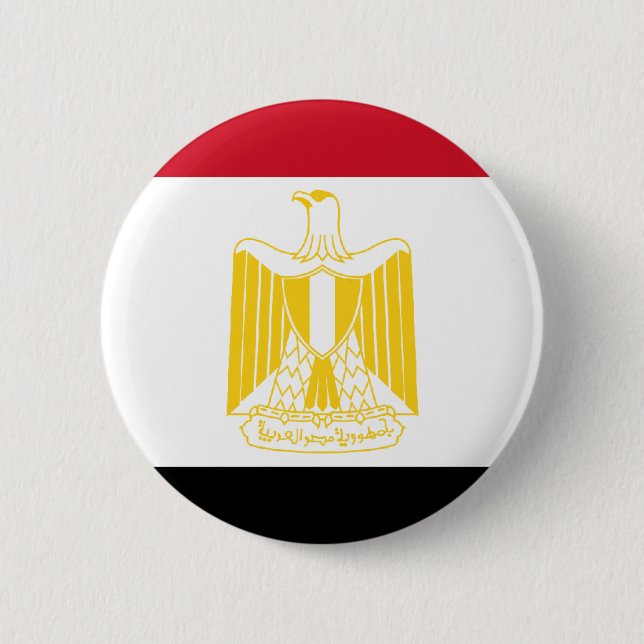 Badge Rond 5 Cm Drapeau de l'Egypte (Devant)