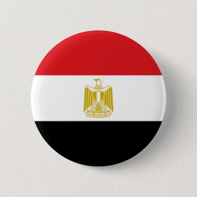 Badge Rond 5 Cm Drapeau de l'Égypte (Devant)