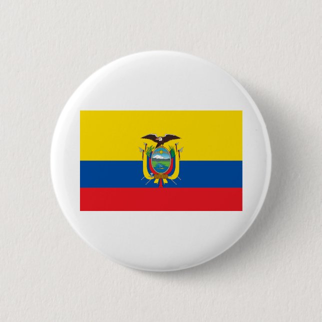 Badge Rond 5 Cm Drapeau de l'Équateur (Devant)