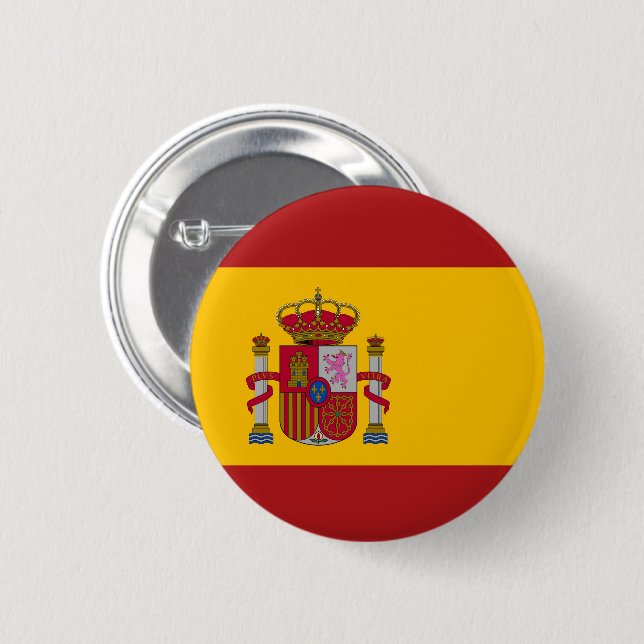 Badge Rond 5 Cm Drapeau de l'Espagne (Devant & derrière)