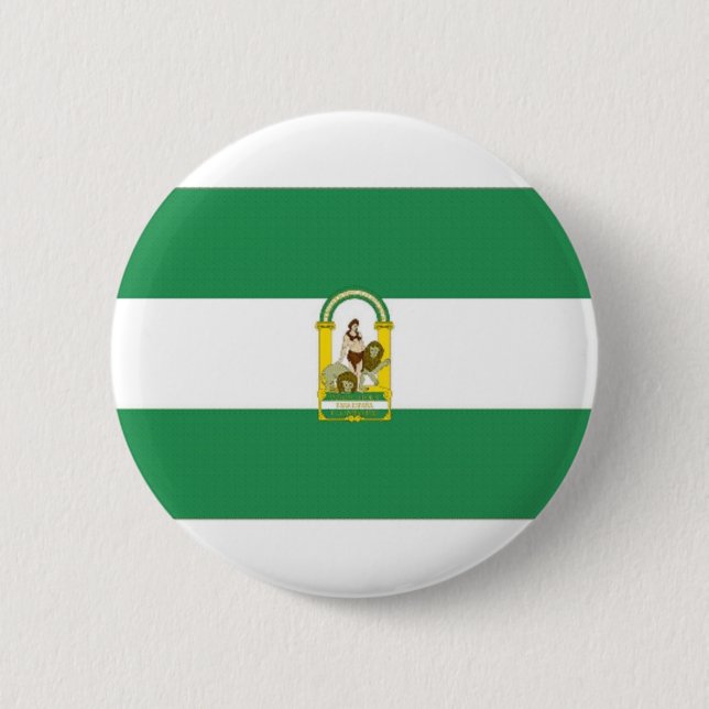 Badge Rond 5 Cm Drapeau de l'Espagne Andalousie (Devant)