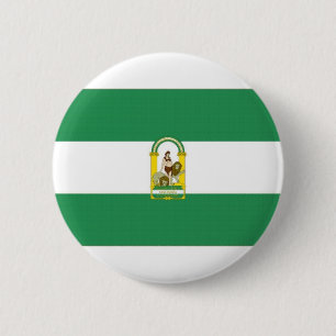 Badge Rond 5 Cm Drapeau de l'Espagne Andalousie