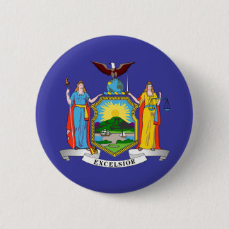 Badge Rond 5 Cm Drapeau de l'État de New York