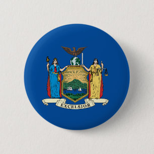 Badge Rond 5 Cm Drapeau de l'État de New York