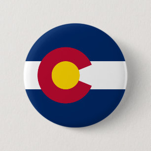 Badge Rond 5 Cm Drapeau de l'État du Colorado