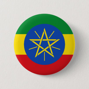 Badge Rond 5 Cm Drapeau de l'Ethiopie